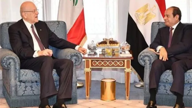 الرئيس السيسي يلتقي رئيس الوزراء اللبناني على هامش القمة العربية