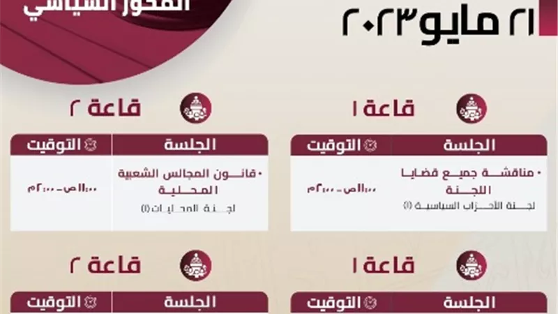 الحوار الوطني.. المحور السياسي يستأنف جلساته النقاشية غدًا بمناقشة قضايا «الأحزاب والمحليات»