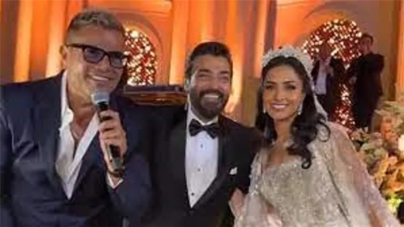 عمرو دياب يشعل حفل زفاف ابنه حميد الشاعري.. صور