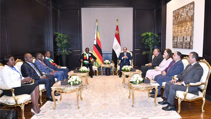 الرئيس السيسي يؤكد لـ إيمرسون منانجاجوا الأهمية التي توليها مصر لتعزيز العلاقات مع زيمبابوي