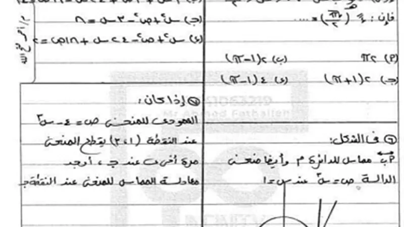 أهم مسائل التفاضل والتكامل للثانوية العامة..التفوق بين ايدك
