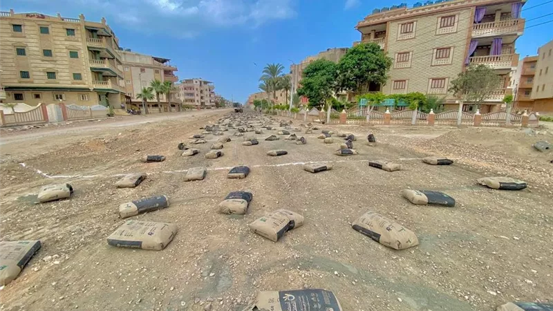 البدء في أعمال رصف مدخل محافظة كفر الشيخ من ناحية كمين 30 يونيو