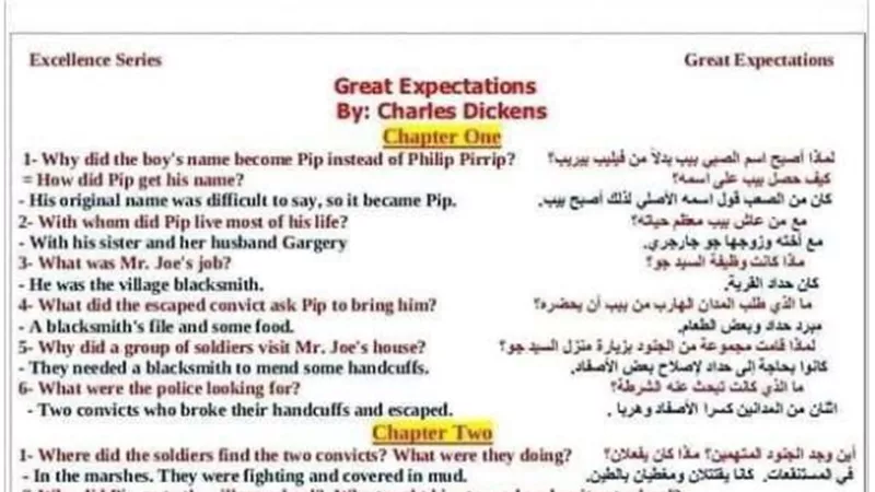 الاسئلة المقالية.. س و ج في قصة اللغة الانجليزية للثانوية العامة