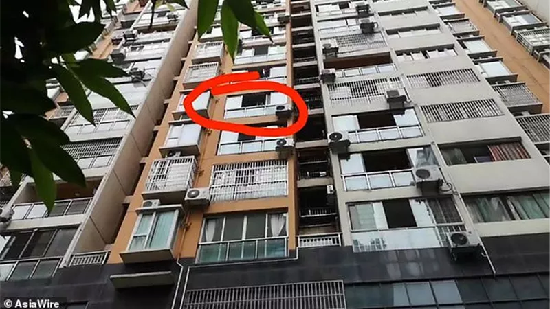 أب يلقي بابنه من النافذة احتفالا بعيد ميلاده الاول.. صور