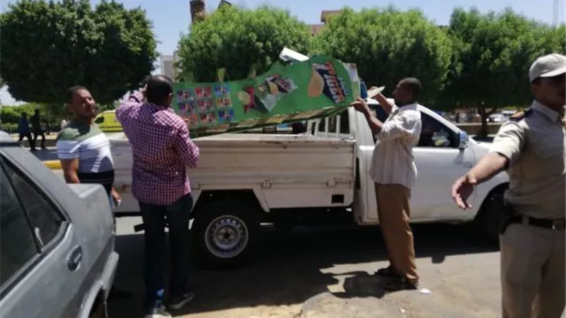 حملات إزالة ورفع الاشغالات بشوارع أسوان