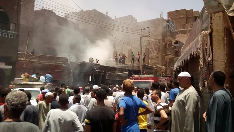 السيطرة على حريق هائل بأحد المخابز بقنا