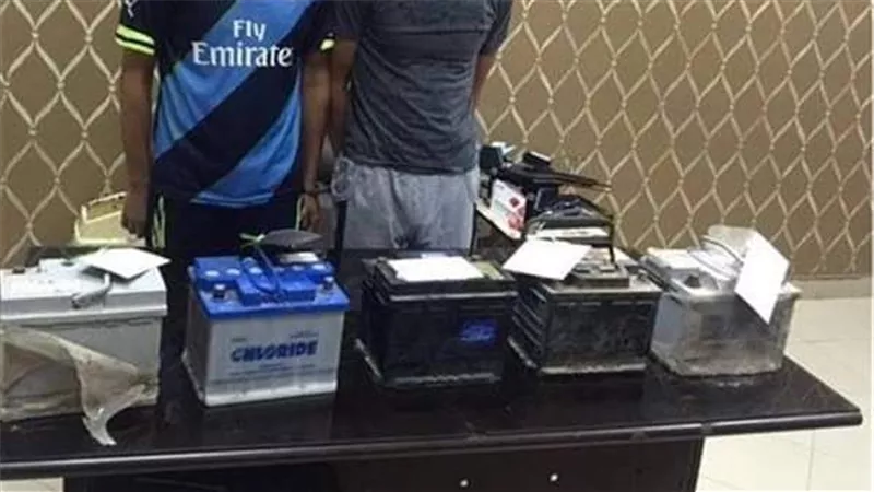 ضبط شخصين فى سرقة بطاريات السيارات بورسعيد