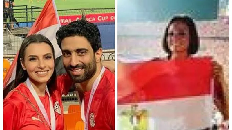 بشرى وكارمن سليمان يشجعان المنتخب فى المدرجات