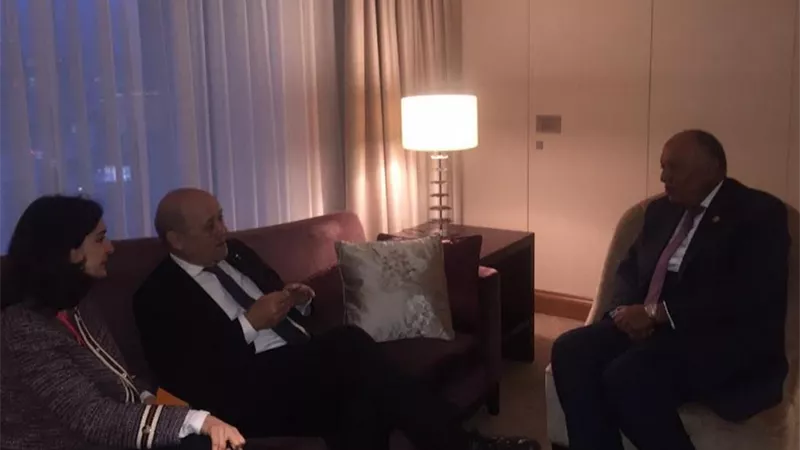 شكري يلتقي نظيره الفرنسي على هامش انعقاد قمة مجموعة العشرين