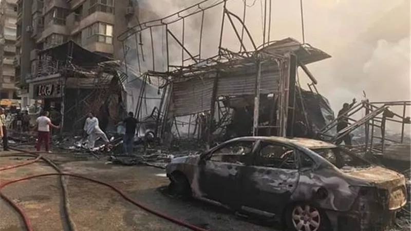 حريق مروع بشارع العريش بالهرم ...صور
