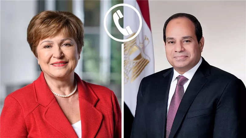 الرئيس السيسي يتلقى اتصالًا هاتفيًا من مدير عام صندوق النقد الدولي