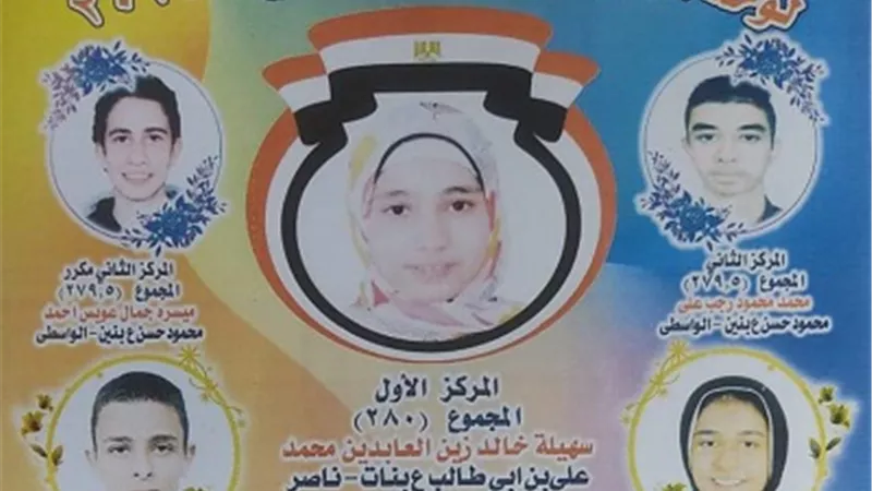 ننشر أسماء أوائل الشهادة الإعدادية في بنى سويف