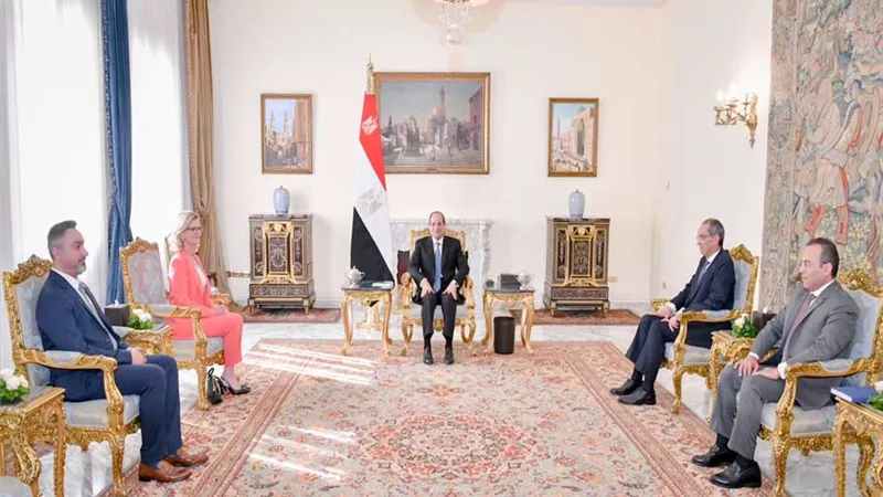 الموقع الرئاسي ينشر فيديو استقبال الرئيس لأمين 