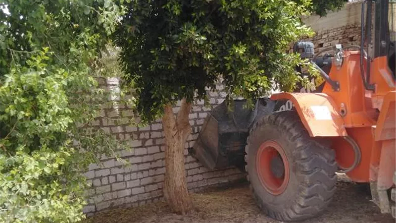 إزالة ٣ حالات تعدى على الأراضى بمركز أرمنت بالأقصر