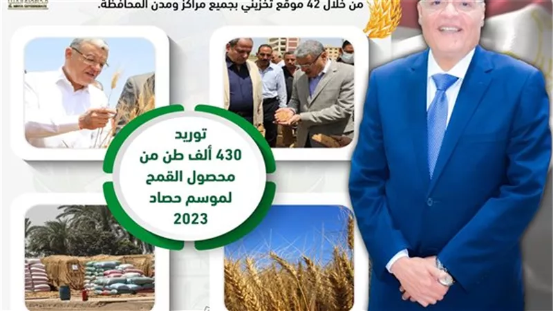 توريد 430 ألف طن من محصول القمح بجميع مراكز المحافظة