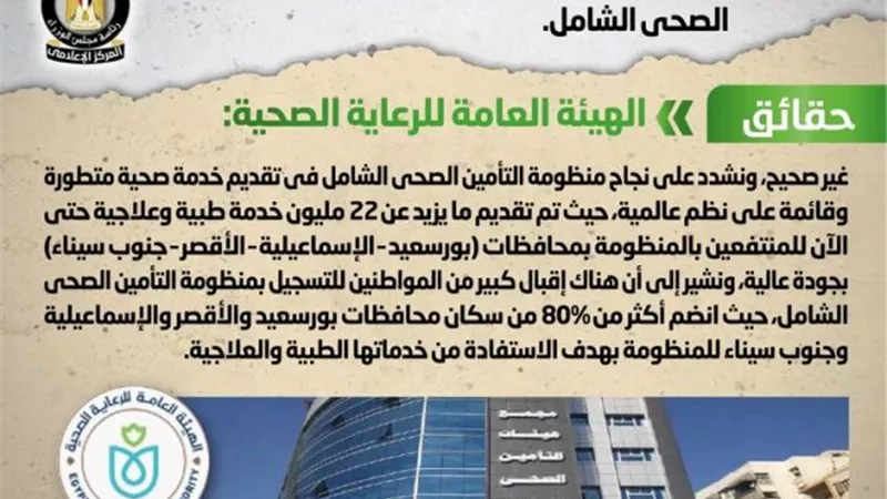 الجكومة توضح حقيقة ضعف إقبال المواطنين للتسجيل بالتأمين الصحي