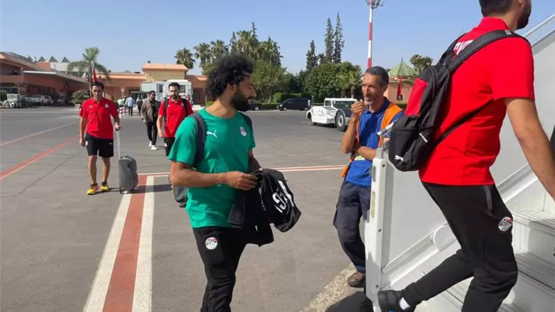 منتخب مصر يغادر مطار مراكش بعد الفوزعلى غينيا بتصفيات أمم أفريقيا