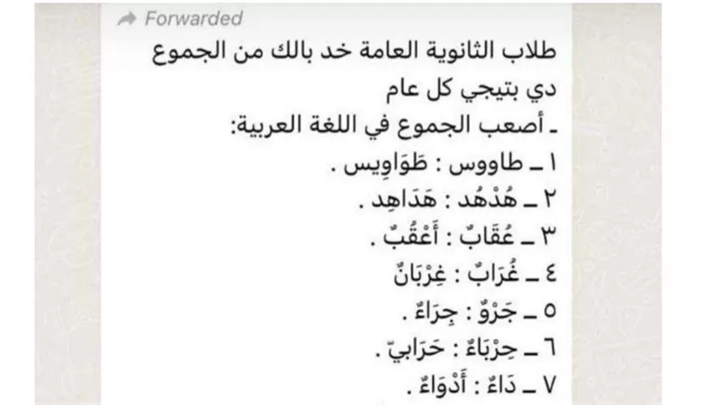 اصعب 52 كلمة في الجمع للغة العربية .. مهمة لطلاب الثانويه العامة