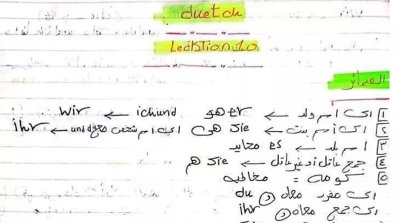 في تسع ورقات فقط.. ملخص منهج الالماني بالكامل