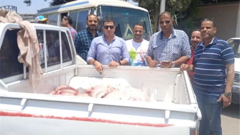 ضبط 866 كيلو لحوم مذبوحة خارج المجازر بالجيزة وتحرير 8 محاضر