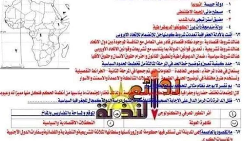 الخلاصة في الجغرافيا للثانوية العامة.. مراجعة ليلة الامتحان