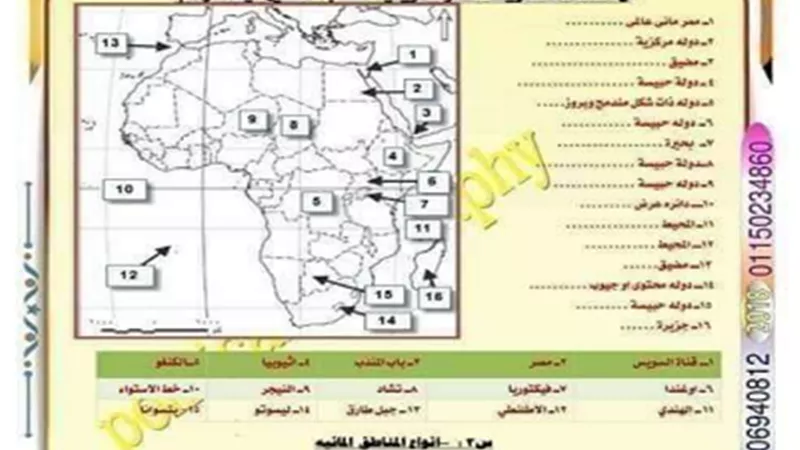 مراجعة جميع خرائط الجغرافيا بالإجابة للثانوية العامة 2023