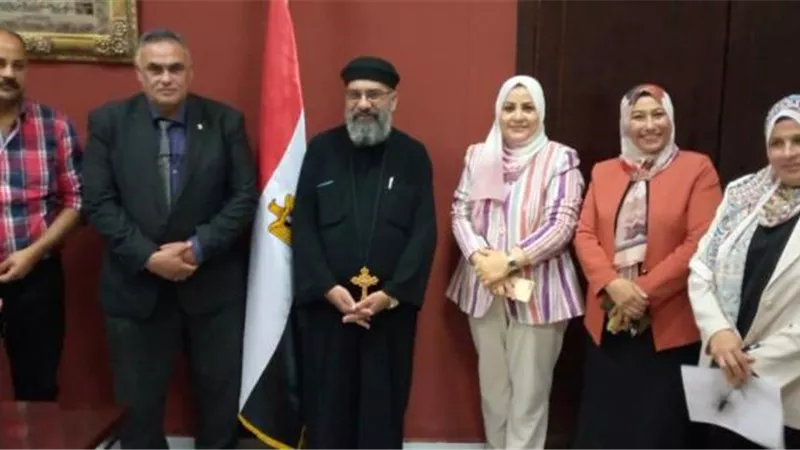 قيادات الكنيسة تزور إدارة الشروق التعليمية للتهنئة بعيد الأضحى