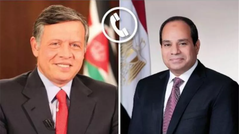 الرئيس السيسي يتلقى اتصالاً من ملك الأردن للتهنئة بعيد الأضحي