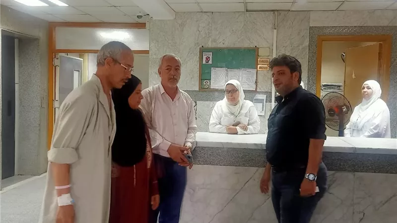 متابعة سير العمل بمستشفى التأمين الصحى ببنى سويف أول أيام العيد