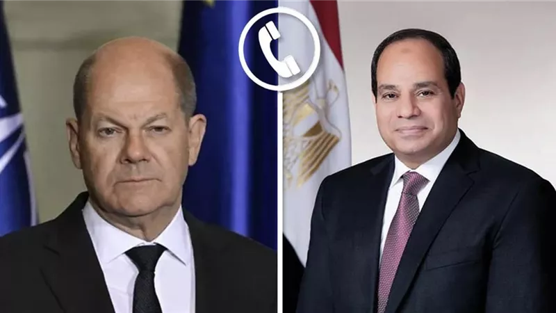 الرئيس السيسي يتلقى اتصالا هاتفيا من المستشار الألماني لبحث سبل تعزيز العلاقات بين البلدين