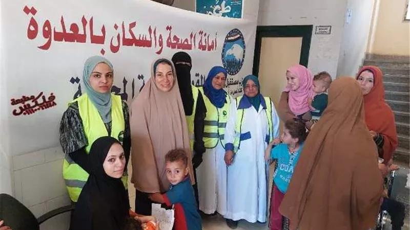 الكشف على ٣١٥ حالة في قافلة مستقبل وطن الطبية بمركز العدوة