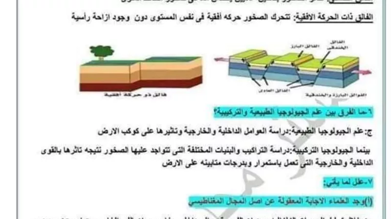 إجابات اسئلة الكتاب المدرسي فى الجيولوجيا للثانوية العامة.. الامتحان بين يديك