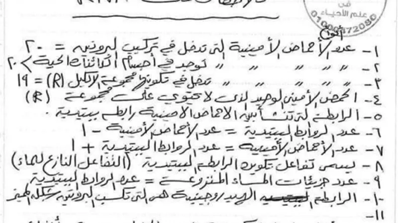 في 90 نقطة.. ملخص لأفكار RNA في الاحياء للثانوية العامة 2023