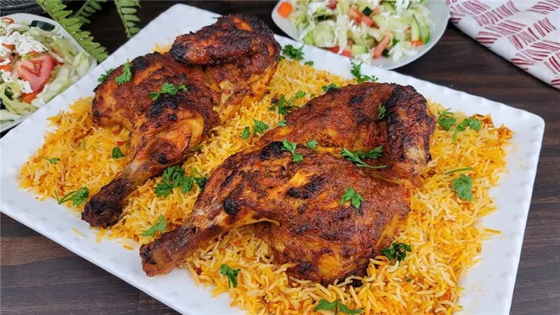 دجاج محمر فى الفرن مع الارز