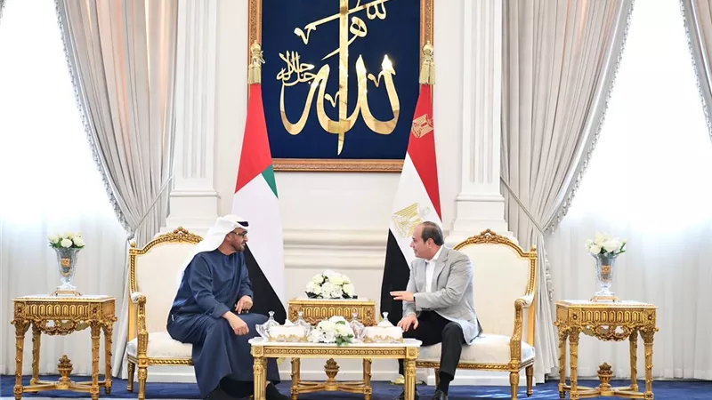 المتحدث الرئاسي ينشر صور استقبال الرئيس السيسي لمحمد بن زايد بمدينة العلمين