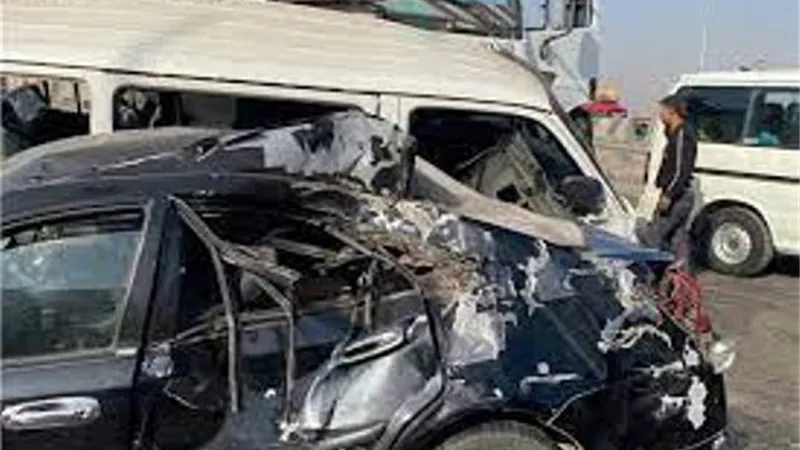 إصابة 2 فى تصادم سيارة ملاكي وميكروباص على طريق المنصورية