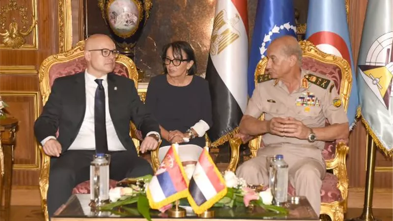 الفريق أول محمـد زكى القائد العام للقوات المسلحة وزير الدفاع والإنتاج الحربى يلتقى وزير الدفاع لجمهورية صربيا