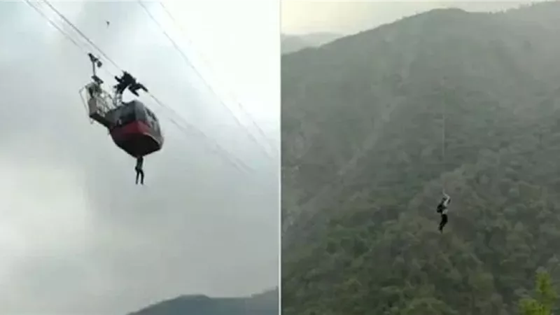 تعلق سياح عند جبال روكي والسبب عطل بالتلفريك