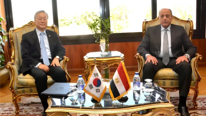 وزير الطيران يبحث مع سفير كوريا الجنوبية تعزيز آليات التعاون