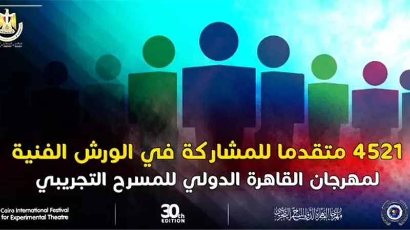 4521 متقدمًا للمشاركة في الورش الفنية لمهرجان القاهرة للمسرح