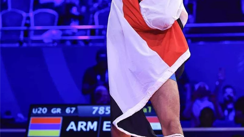 لاعب المؤسسة العسكرية الرياضية بالأسكندرية يحصل على الميدالية الذهبية فى بطولة العالم للشباب للمصارعة الرومانية