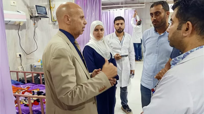 مسعود يتابع التشغيل التجريبي لعناية الأطفال الجديدة بفاقوس