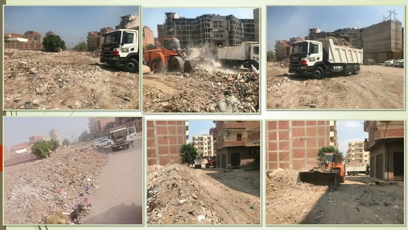 رفع880 طن قمامة ومخلفات..من خلف مستشفى الرمد وشارع توفيق اباظة