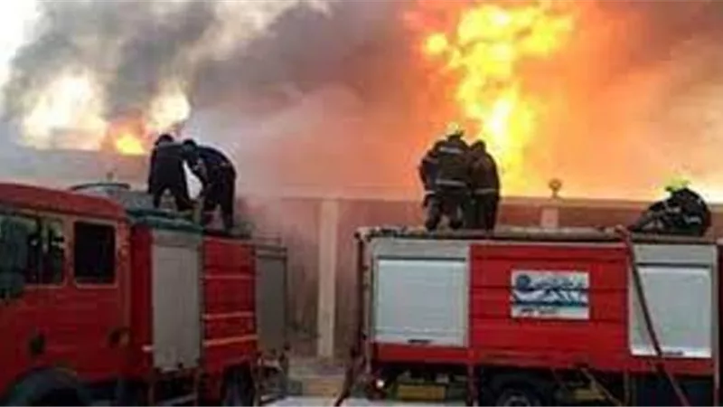 10 سيارات إطفاء للسيطرة على حريق محطة كهرباء فى الجيزة