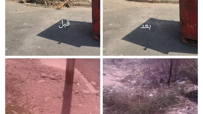 استمرار أعمال النظافة ورفع الأشغالات بشوارع حى شمال الغردقة