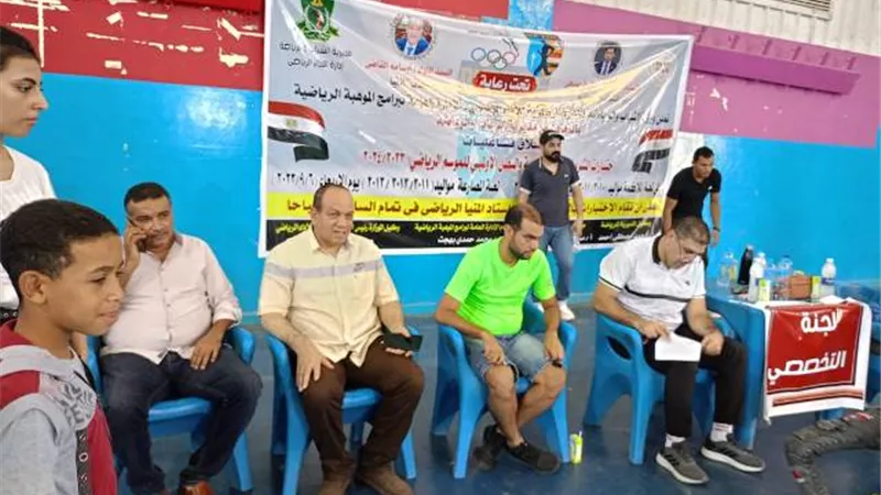 عكاشة يتابع اختبارات المواهب بالمشروع القومي للموهبه في المصارعه