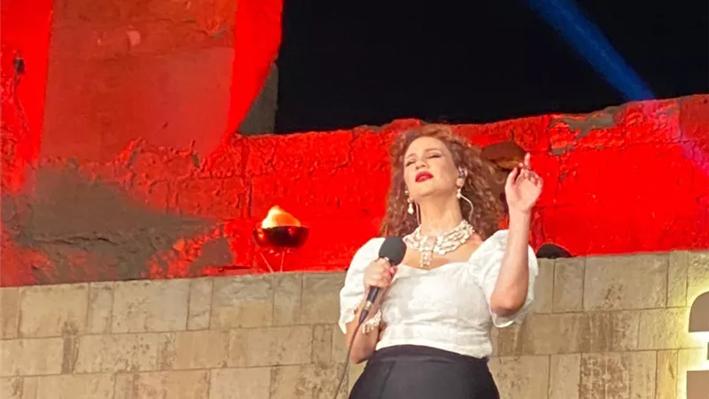لينا شاماميان بأطلالة مميزة في حفل مهرجان القلعة