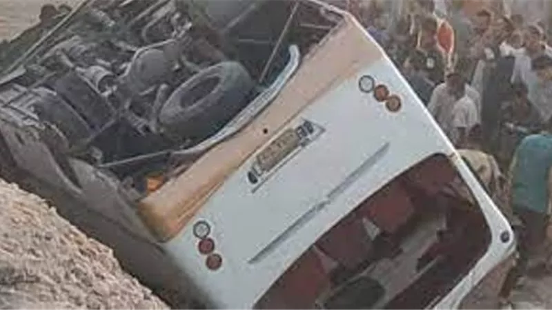 مصرع وإصابة 11 إثر انقلاب ميكروباص أعلى الطريق فى أبو النمرس