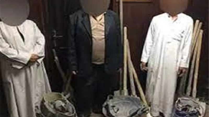 ضبط 3 أشخاص ينقبون عن الآثار بالقاهرة