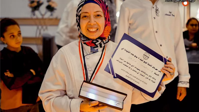 المركز الاول و ميداليه ذهب للشيف سارة فى مهرجان ،شلباية، للطهى